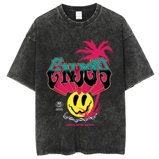 Unisex Vintage Solid Wash T-Shirts 2305101929