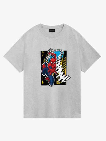 Women's Casual Spiderman Printed Round Neck Short Sleeve T-Shirt