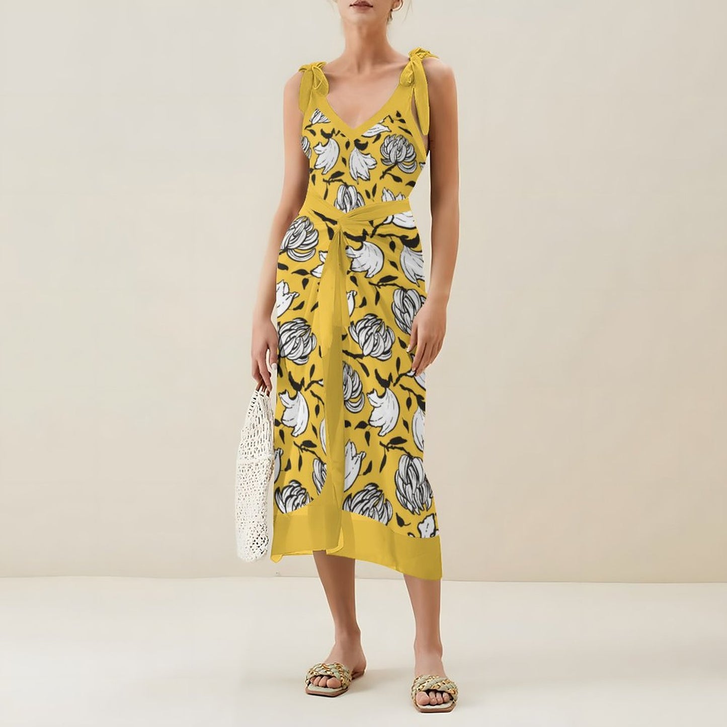 Casual Printed One Piece Swimsuit And Cover Up 2305105077