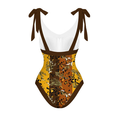Casual Printed One-Piece Swimsuit And Cover Up 2305102835