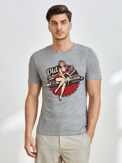 Unisex Round Neck Casual Printed Short Sleeve T-Shirt