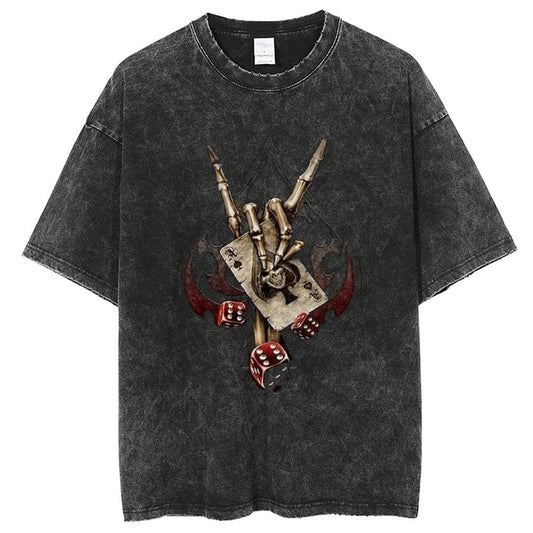 Unisex Vintage Solid Wash T-Shirts 2305103946