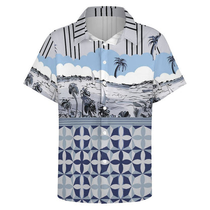 Men's Fashion Casual Printed Short Sleeve Shirts 2305107119
