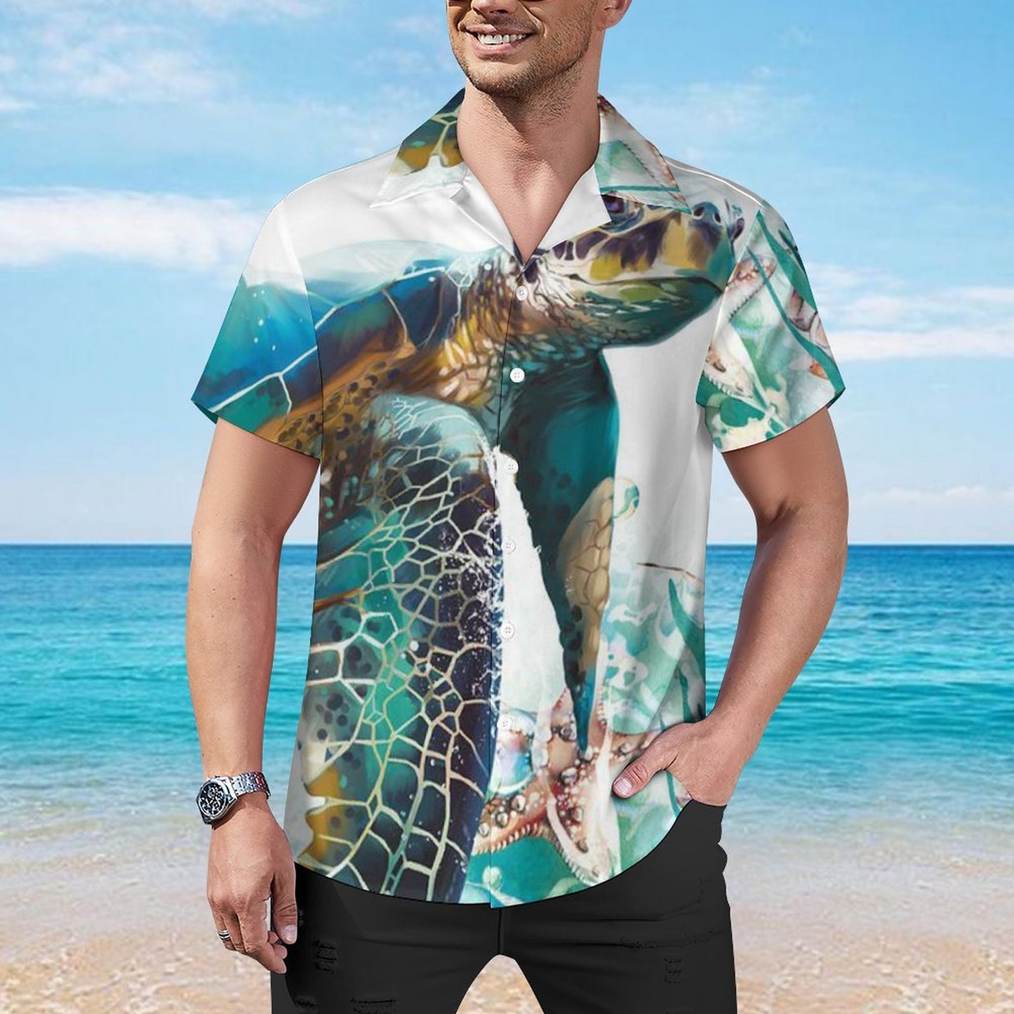 Men's Hawaiian Casual Short Sleeve Shirt 2305101811