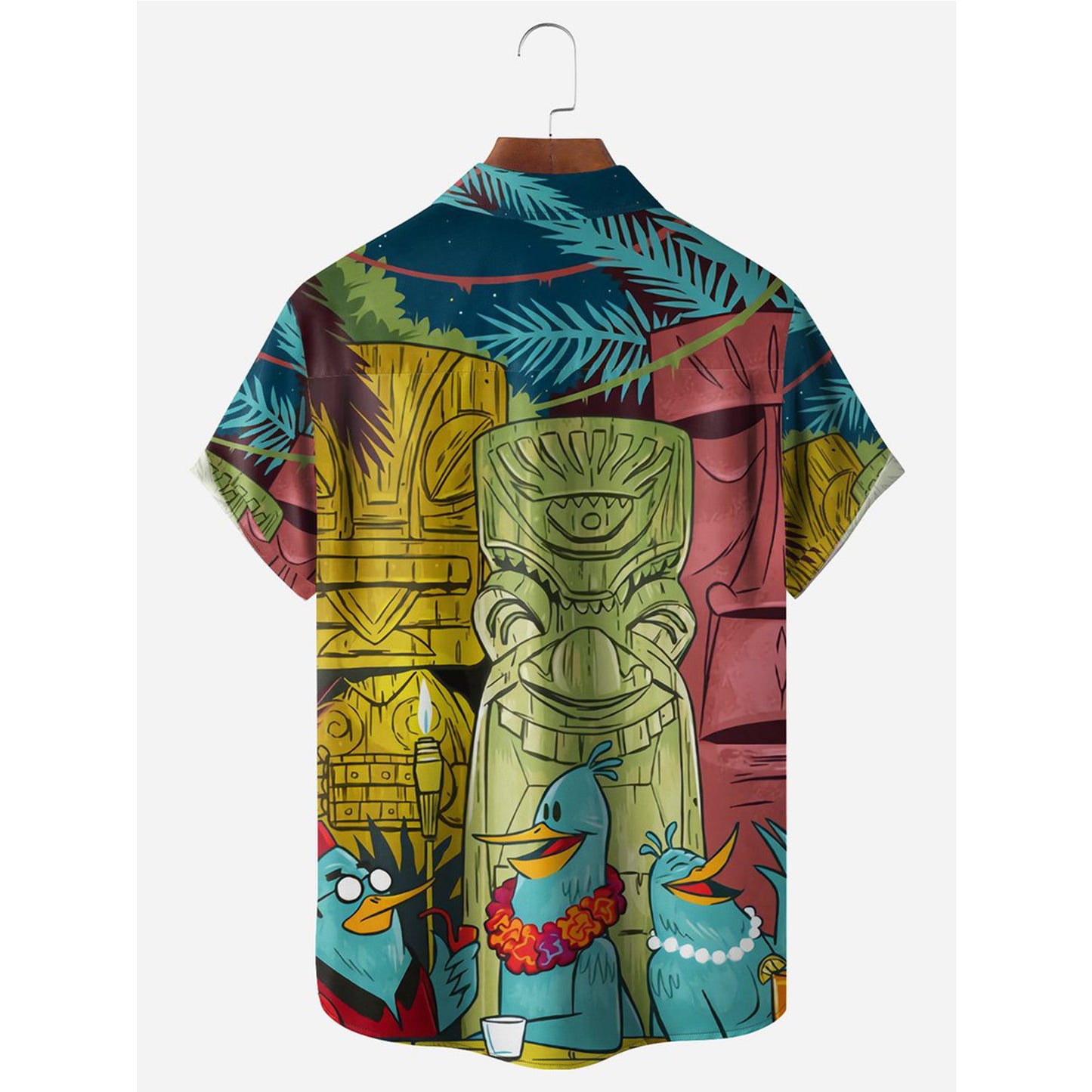 Tiki Chest Pocket Short Sleeves Hawaiian Shirts 2306100772