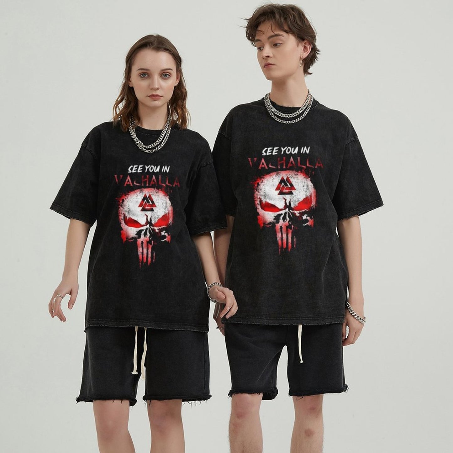 Unisex Vintage Solid Wash T-Shirts 2305104088