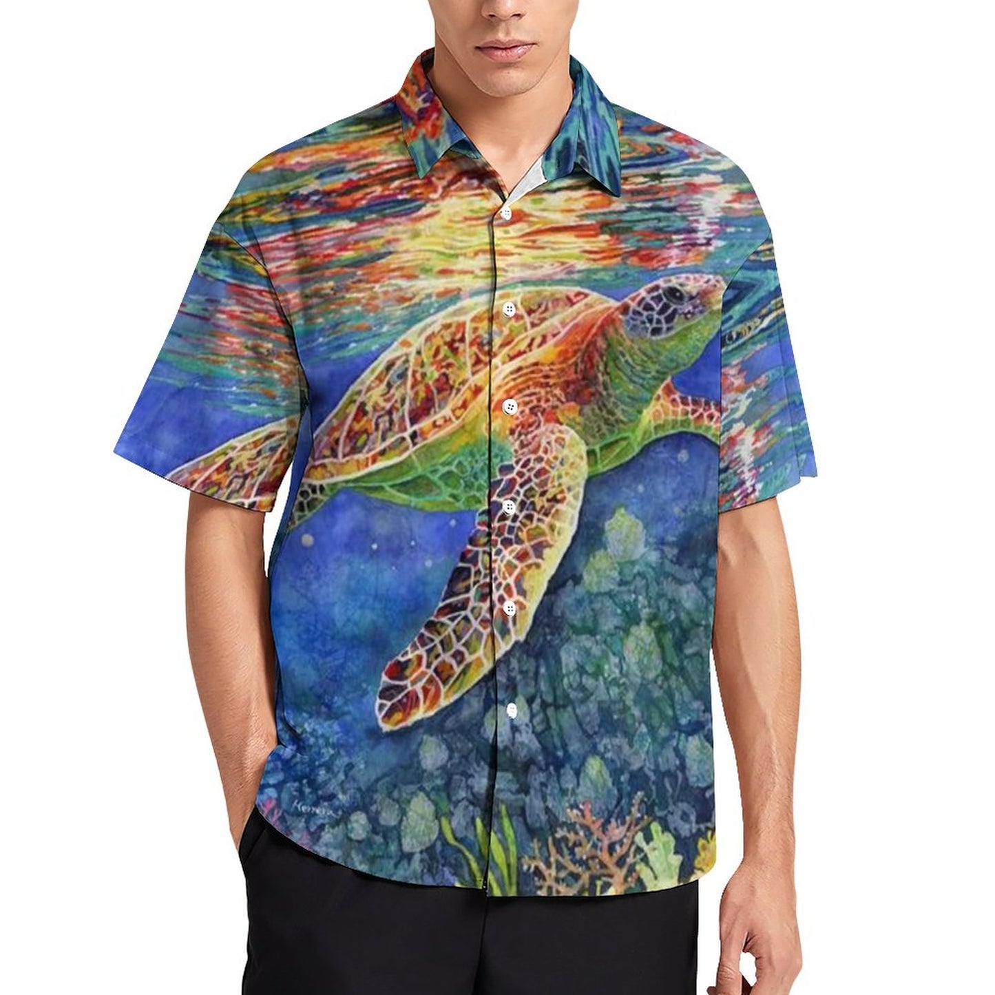 Men's Hawaiian Print Resort Shirt 2305101676
