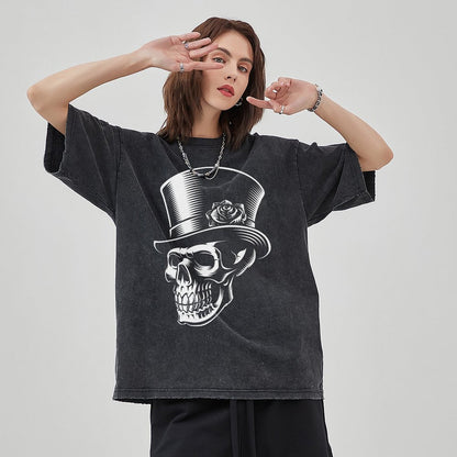 Mens Cotton Wash Solid T-Shirts Oversized Unisex Short Sleeve Streetwear Rap Hip Hop Basic Tee Tops 2305101611