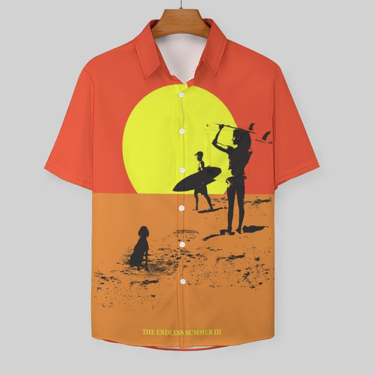 Men's The Endless Summer Print Casual Short Sleeve Shirt 2306102516