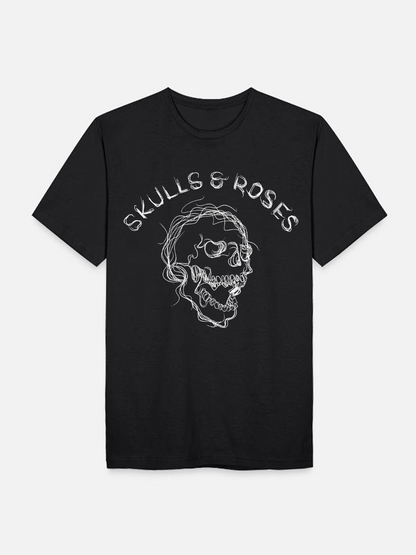 Men's Casual  Skeleton Printed Round Neck Short Sleeve T-Shirt