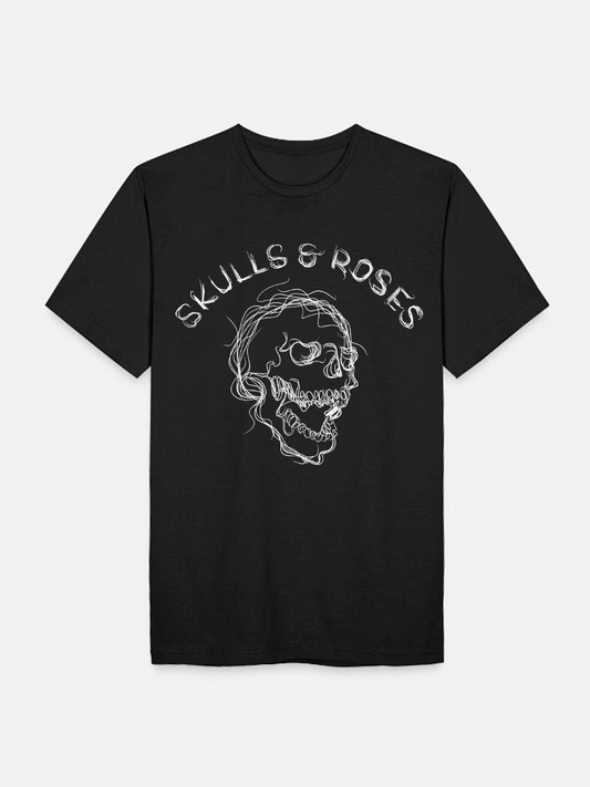 Men's Casual  Skeleton Printed Round Neck Short Sleeve T-Shirt