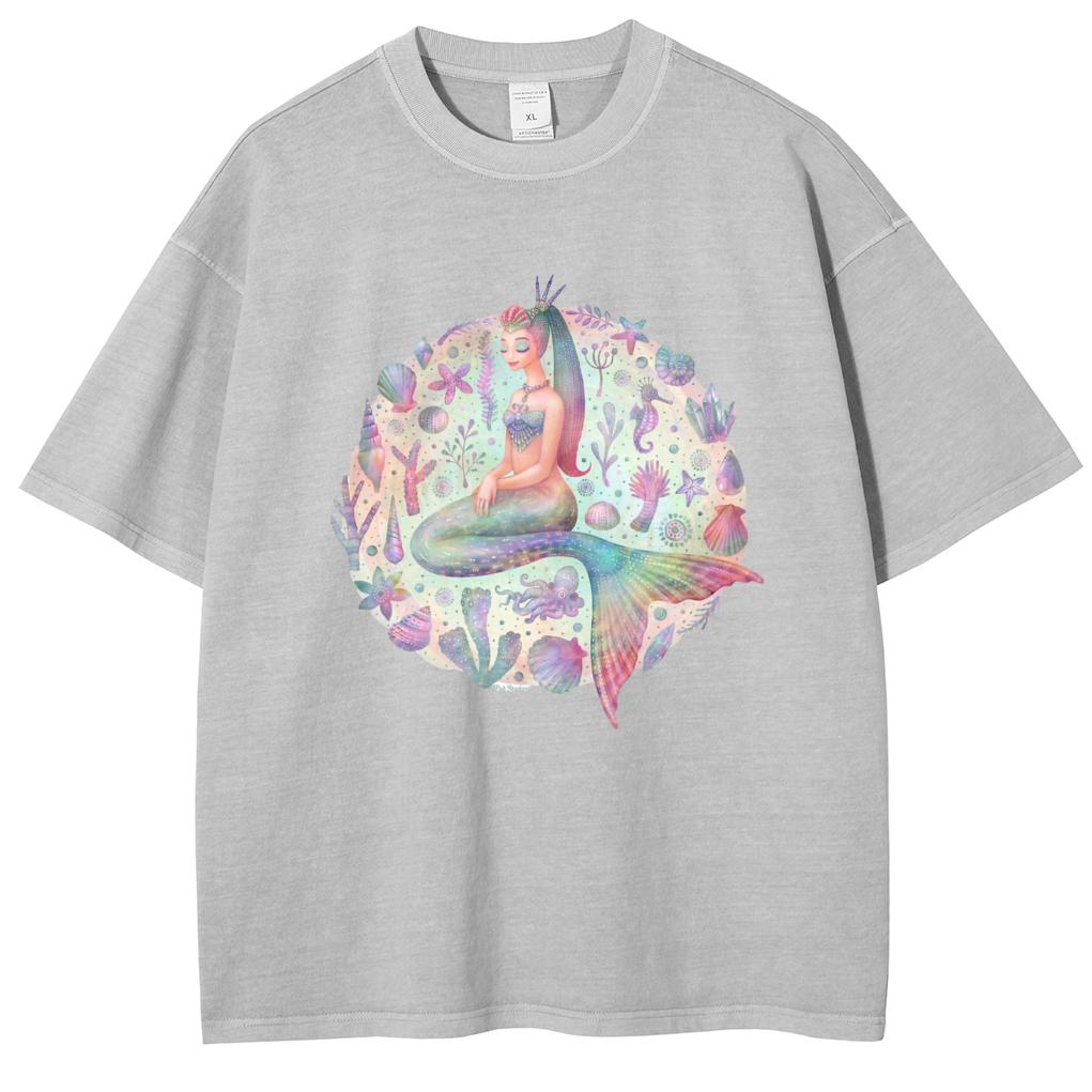 Mens Cotton Wash Solid T-Shirts Oversized Unisex Short Sleeve Streetwear Rap Hip Hop Basic Tee Tops