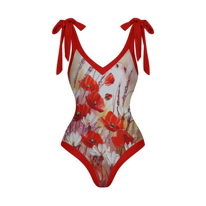 Casual Printed One-Piece Swimsuit And Cover Up 2305102660