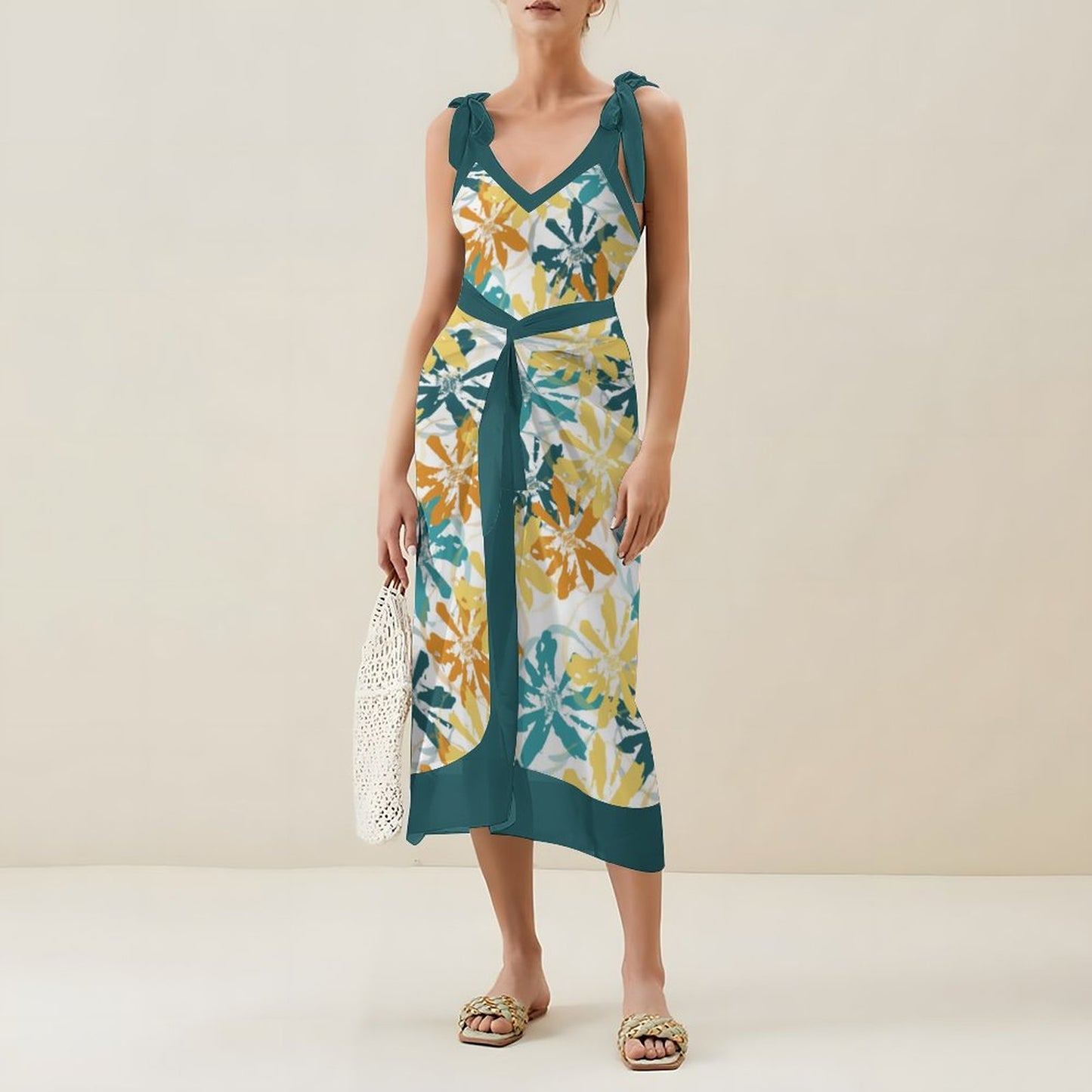Casual Printed One-Piece Swimsuit And Cover Up 2305104272