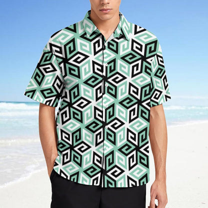 Men's Fashion Casual Printed Short Sleeve Shirts 2306101895