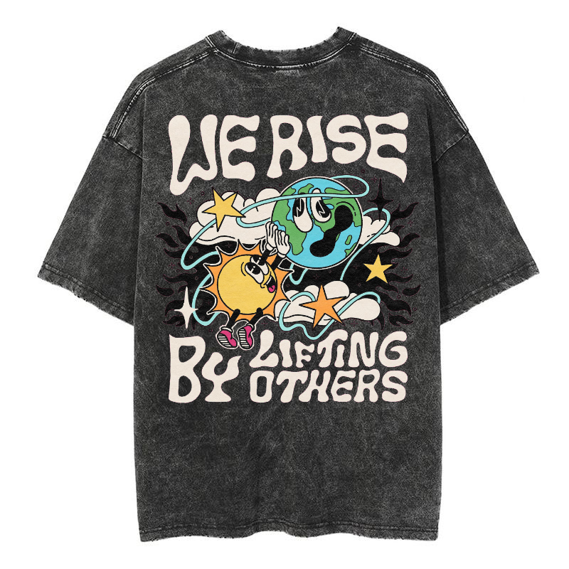 Mens Cotton Wash Solid T-Shirts Oversized Unisex Short Sleeve Streetwear Rap Hip Hop Basic Tee Tops