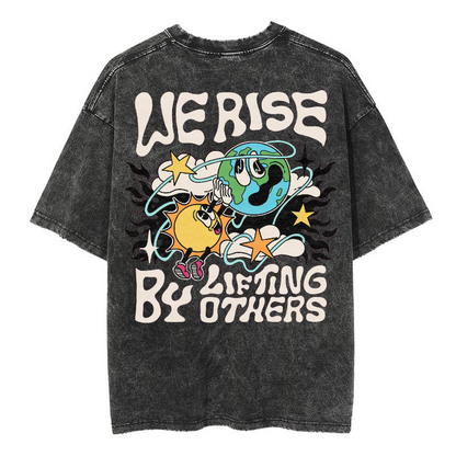 Mens Cotton Wash Solid T-Shirts Oversized Unisex Short Sleeve Streetwear Rap Hip Hop Basic Tee Tops