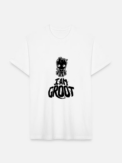 Men's Casual Groot Marvel Printed Round Neck Short Sleeve T-Shirt
