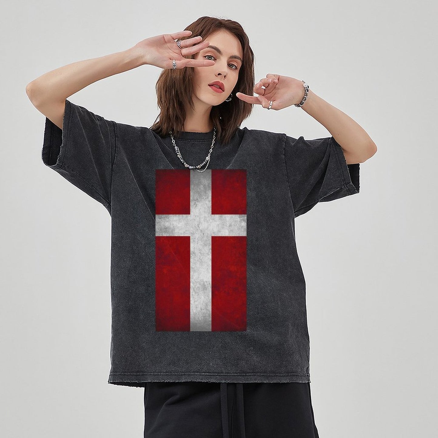 Unisex Vintage Solid Wash T-Shirts 2305103965