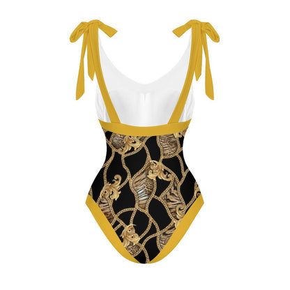 Casual Printed One Piece Swimsuit And Cover Up 2305105909