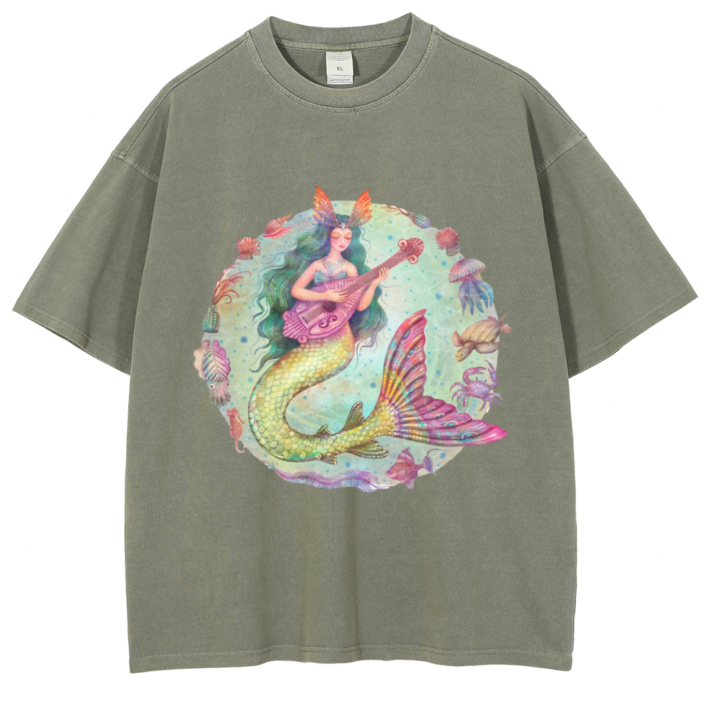 Mens Cotton Wash Solid T-Shirts Oversized Unisex Short Sleeve Streetwear Rap Hip Hop Basic Tee Tops