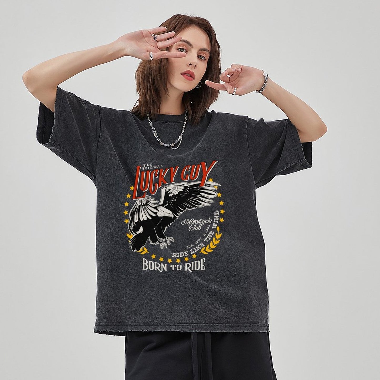 Unisex Vintage Solid Wash T-Shirts 2305102652