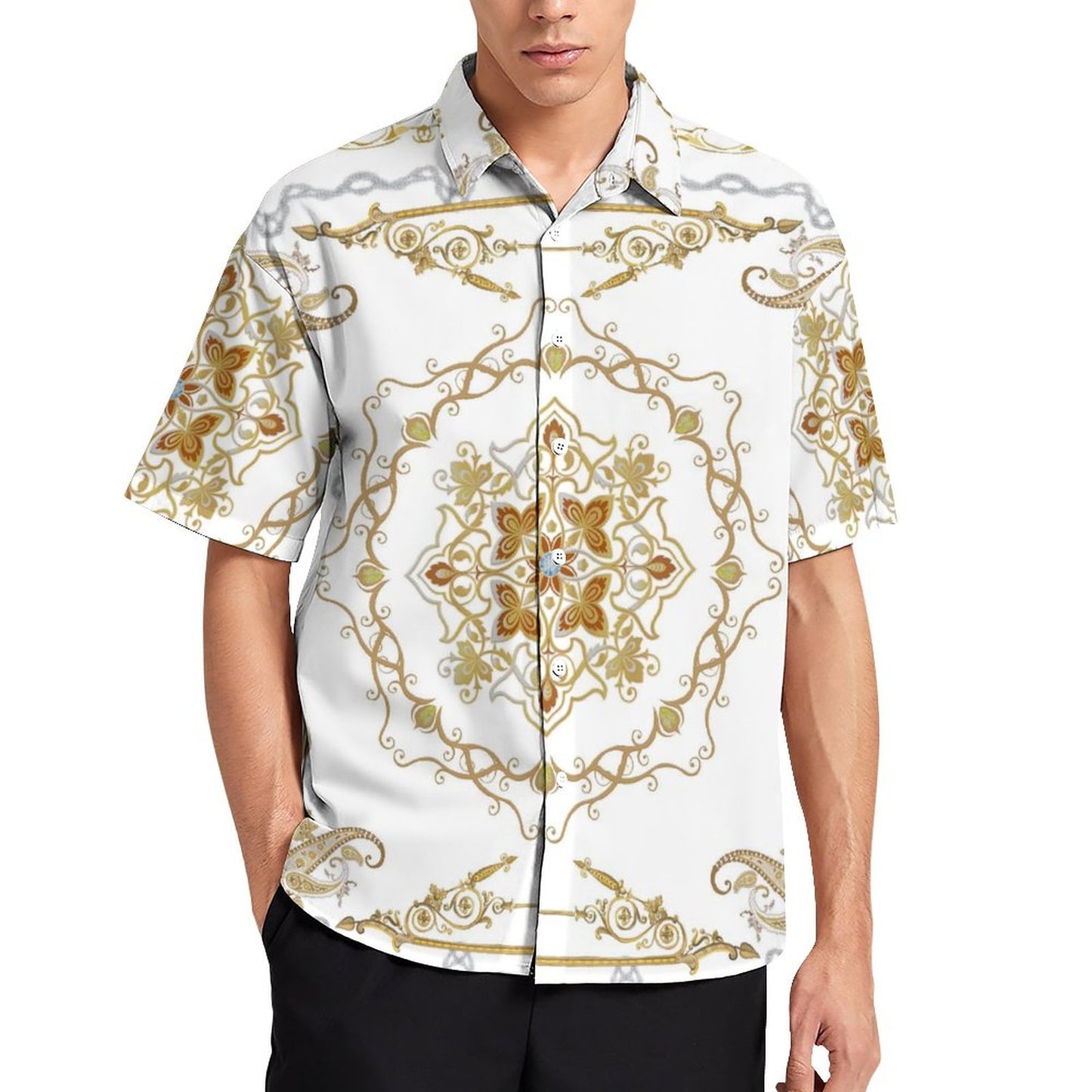 Men's Fashion Casual Printed Short Sleeve Shirts 2306101345