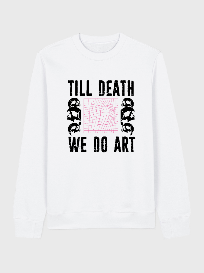 Unisex Round Neck Casual Skull Printed Long Sleeve Sweatshirt