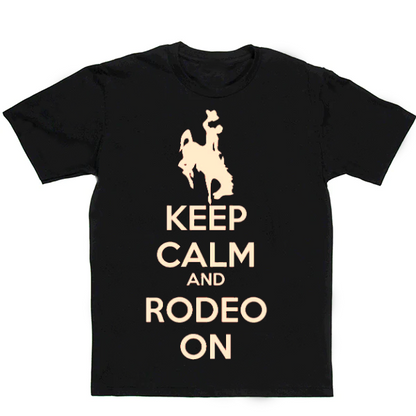 Keep Calm and Rodeo on Men's Casual Printed T-Shirt