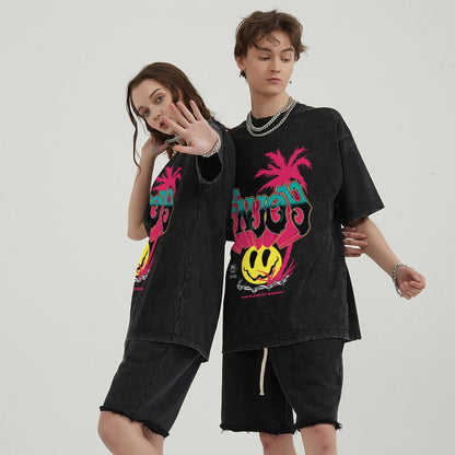 Unisex Vintage Solid Wash T-Shirts 2305101929