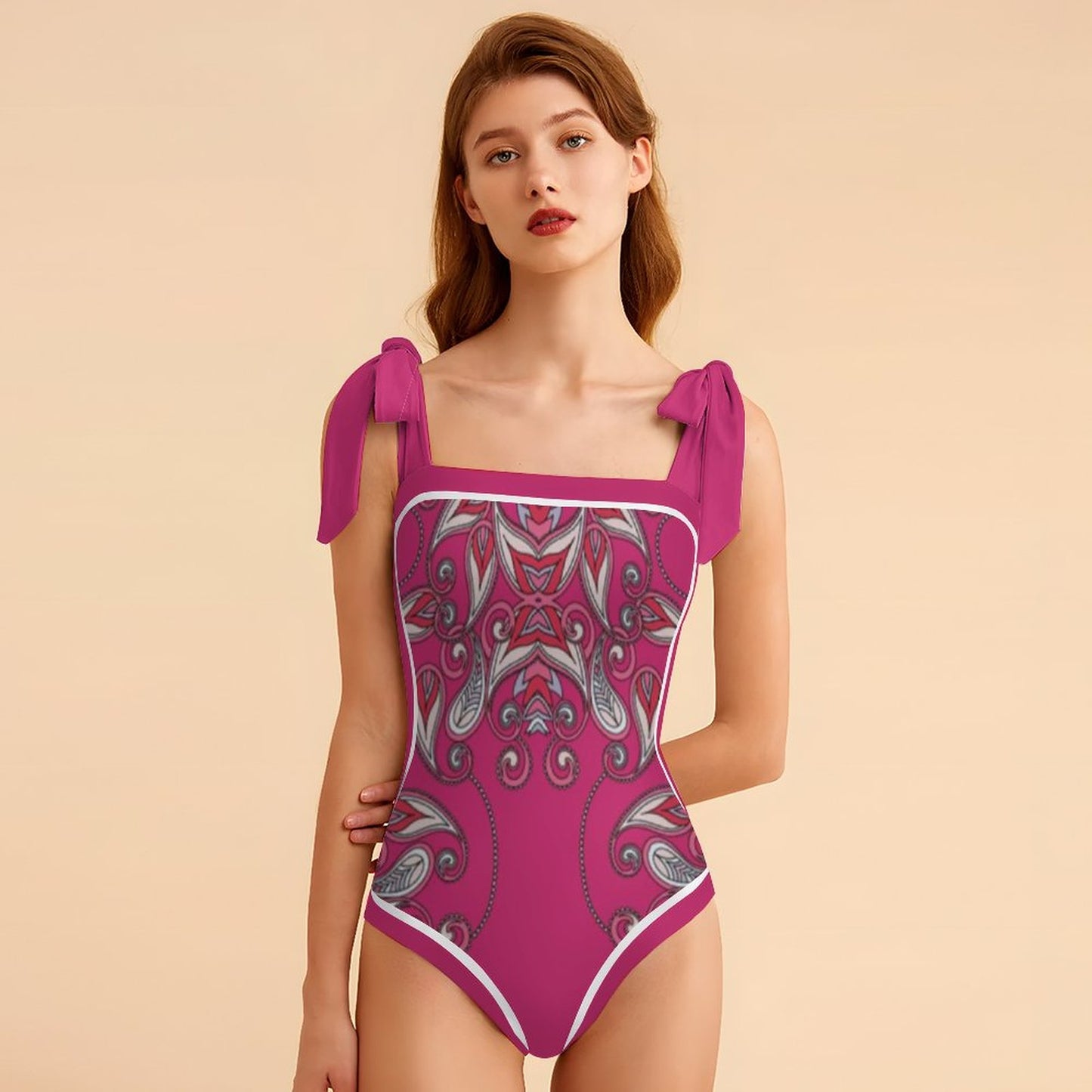 Fashion Printed One Piece Swimsuit And Cover Up 2305104420