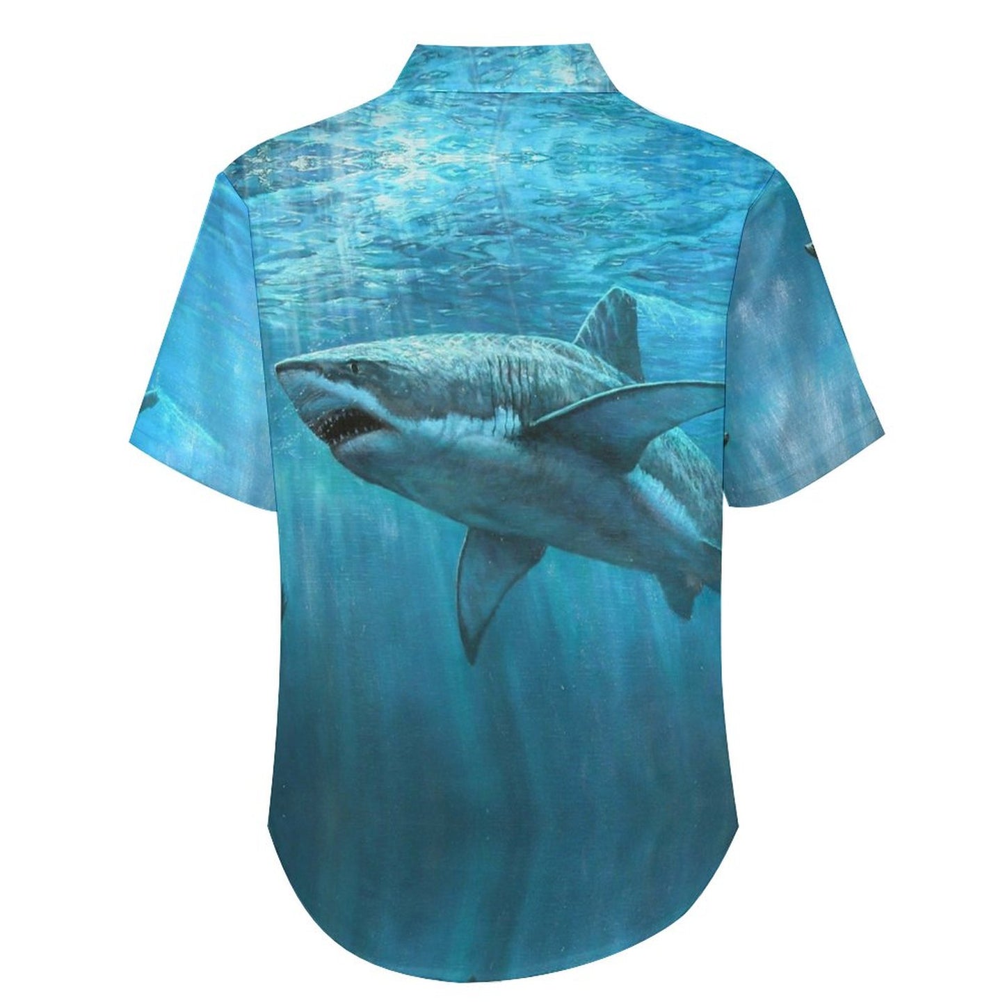 Men's Shark Painted Art Print Vacation Hawaiian Shirt