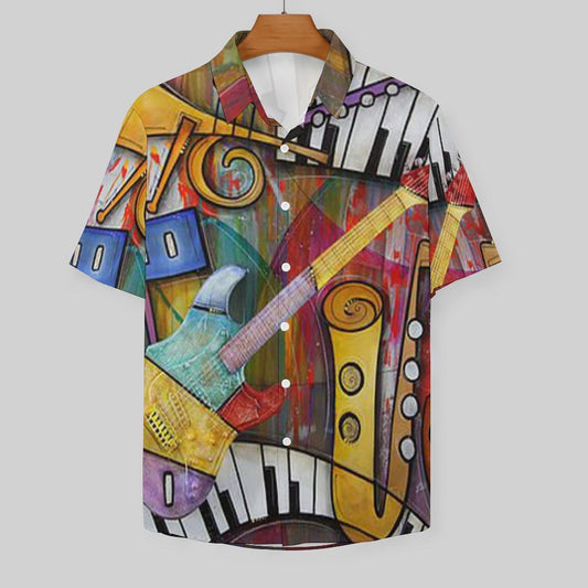 Men's Hawaiian Print Resort Shirt 2305102030