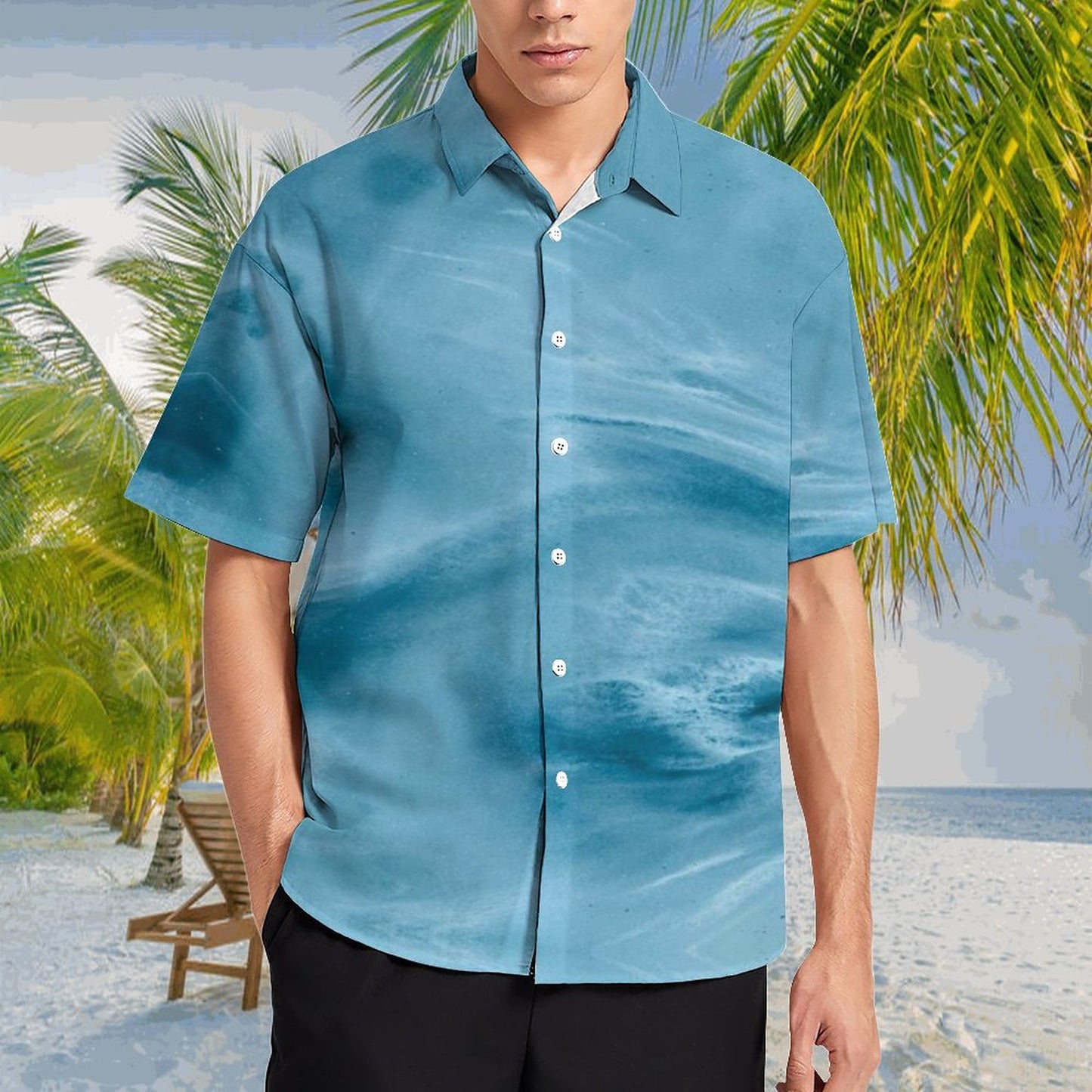 Men's Hawaiian Print Resort Shirt 2304109876