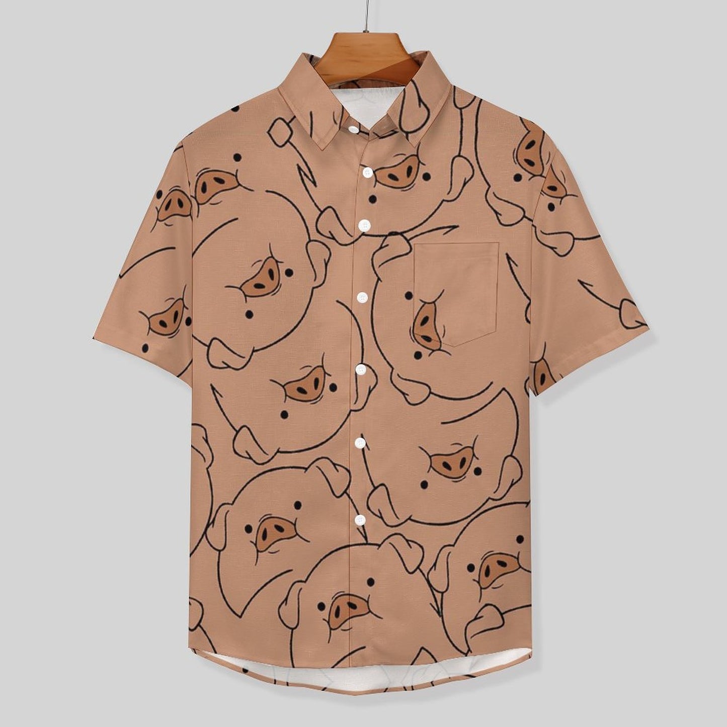 Men's Hawaiian Piggy Print Vacation Shirt 2306101852