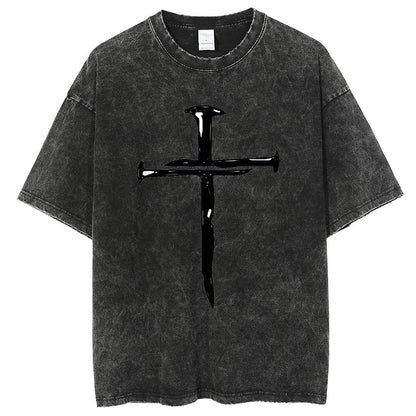 Unisex Vintage Solid Wash T-Shirts 2305103948