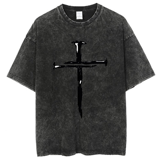 Unisex Vintage Solid Wash T-Shirts 2305103948