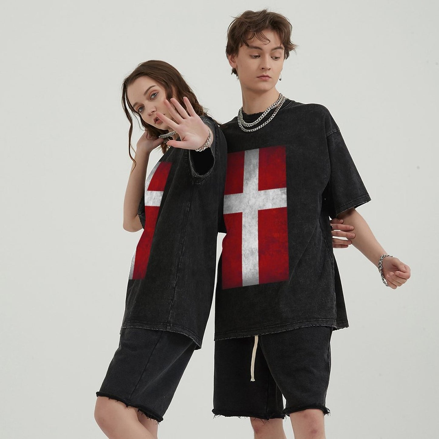 Unisex Vintage Solid Wash T-Shirts 2305103965