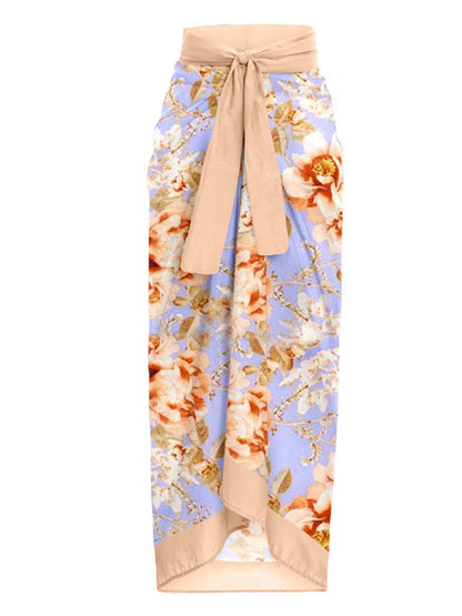 Fashion Colorblock Floral Print One Piece Swimsuit