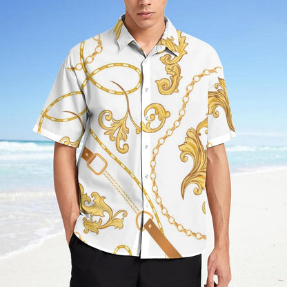 Men's Fashion Casual Printed Short Sleeve Shirts 2306100783
