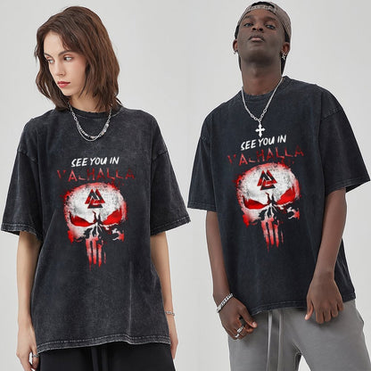 Unisex Vintage Solid Wash T-Shirts 2305104088