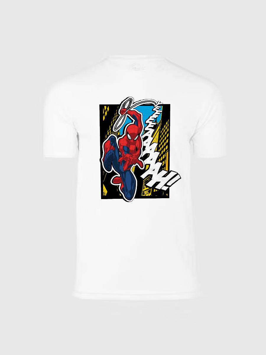 Men's Casual Spiderman Printed Round Neck Short Sleeve T-Shirt