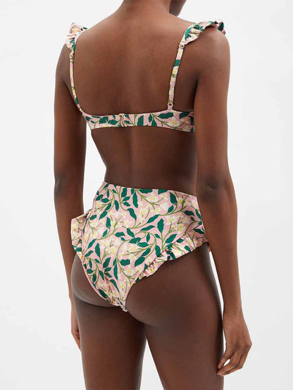 Fashion Floral Print Bikini and Cover Up