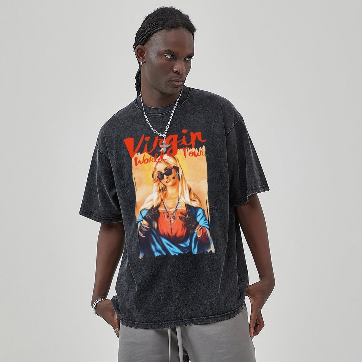 Unisex Vintage Solid Wash T-Shirts 2305102629