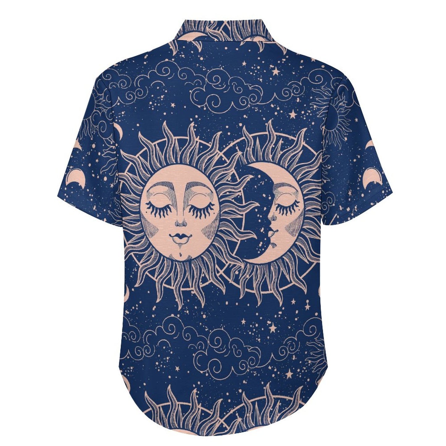 Men's Star And Moon Print Vacation Hawaiian Shirt 2306104046