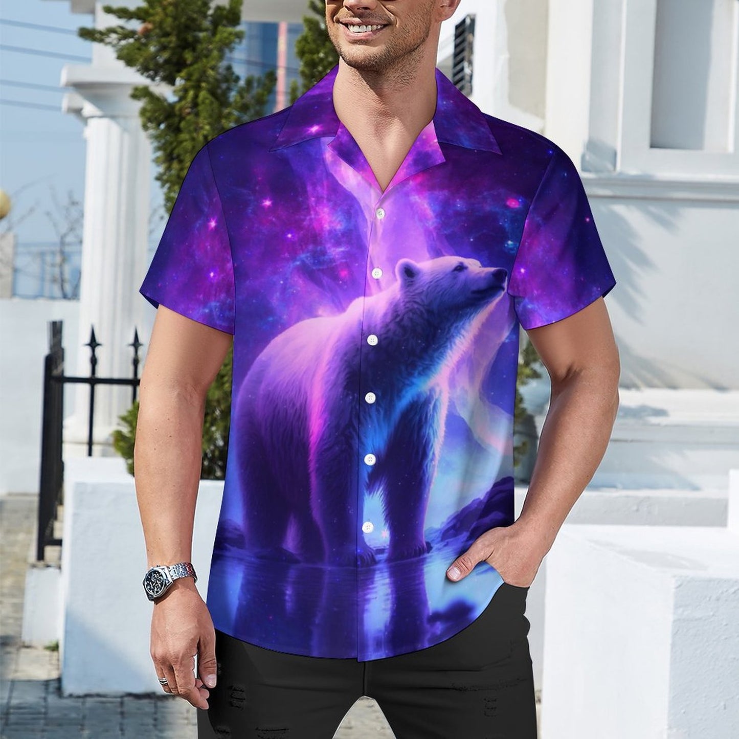 Men Hawaiian Casual Short Sleeve Shirt 2306101373
