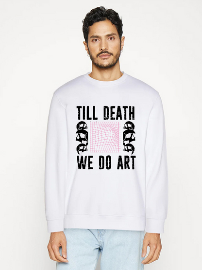 Unisex Round Neck Casual Skull Printed Long Sleeve Sweatshirt