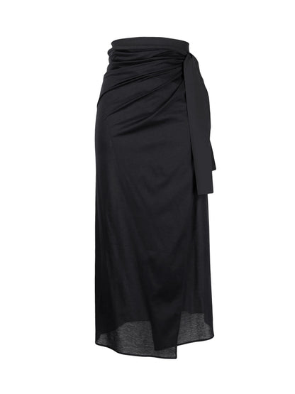 Plain One Shoulder One-Piece Swimsuit And Cover Up