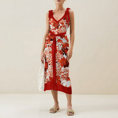 Casual Printed One-Piece Swimsuit And Cover Up 2305102664