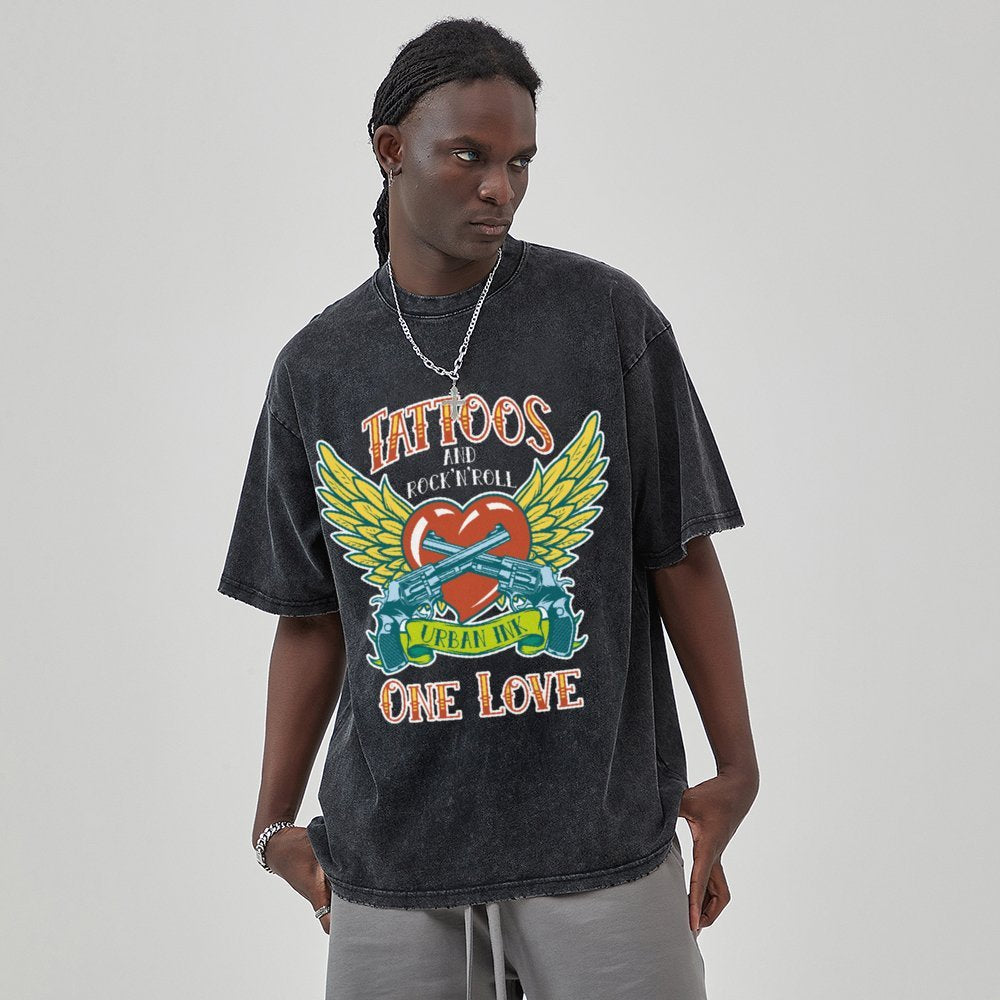 Unisex Vintage Solid Wash T-Shirts 2305102638